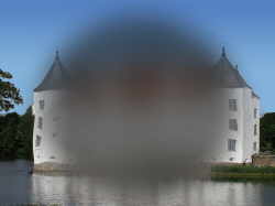Das Glücksburger Schloss - Ansicht mit Makuladegeneration (AMD)